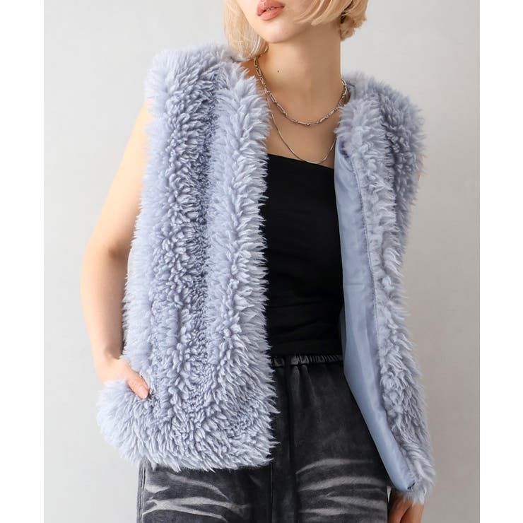 ブルー・グレー | くるくるファーベスト | SpRay