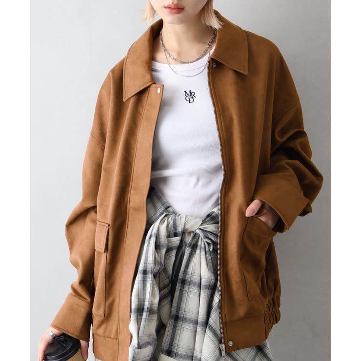 キャメル | ヴィンテージスウェードZIPブルゾン | SpRay