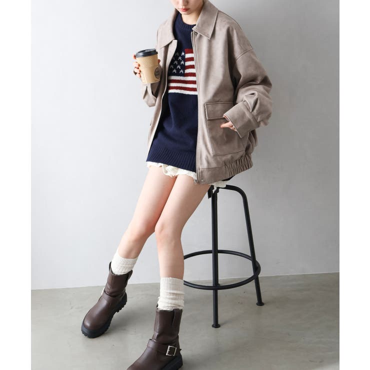 ヴィンテージスウェードZIPブルゾン | SpRay | 詳細画像8 