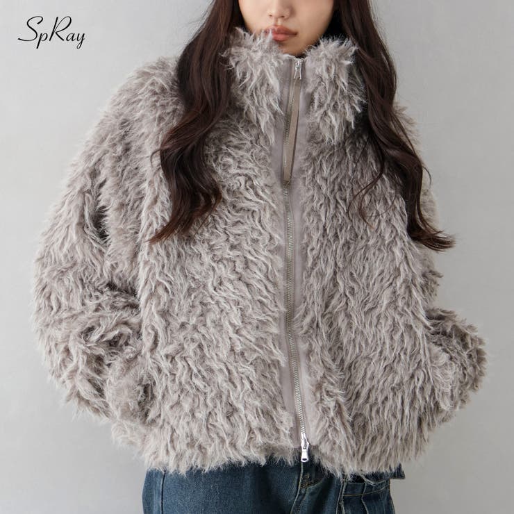 MIXシープファージップブルゾン[品番：SPRW0010834]｜SpRay（スプレイ