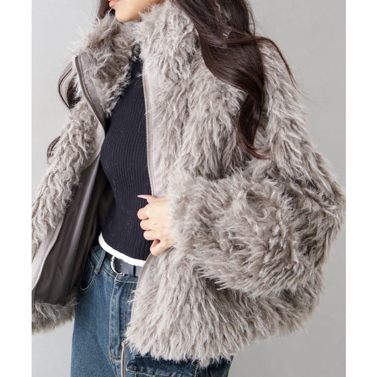 MIXシープファージップブルゾン | SpRay | 詳細画像9 