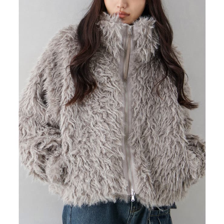 モカ | MIXシープファージップブルゾン | SpRay