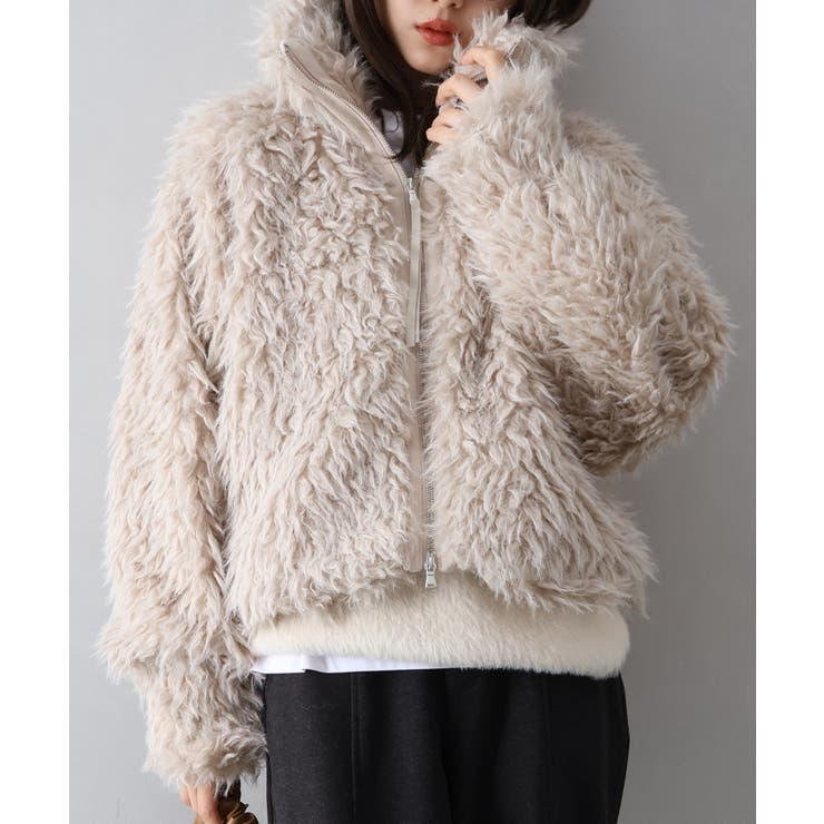 MIXシープファージップブルゾン | SpRay | 詳細画像30 