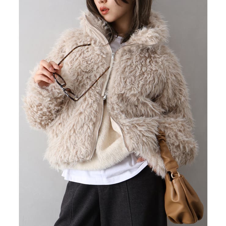 MIXシープファージップブルゾン | SpRay | 詳細画像34 