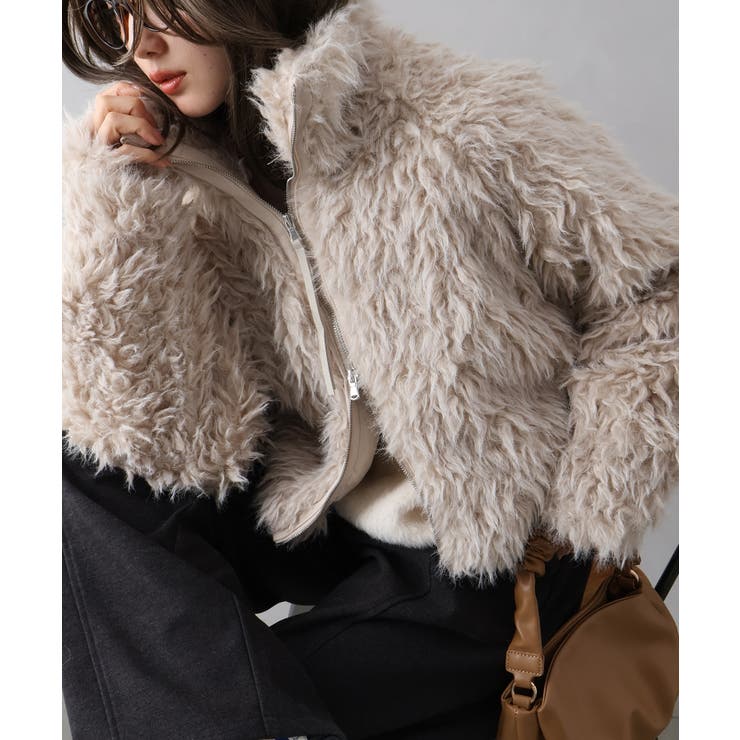 MIXシープファージップブルゾン | SpRay | 詳細画像1 