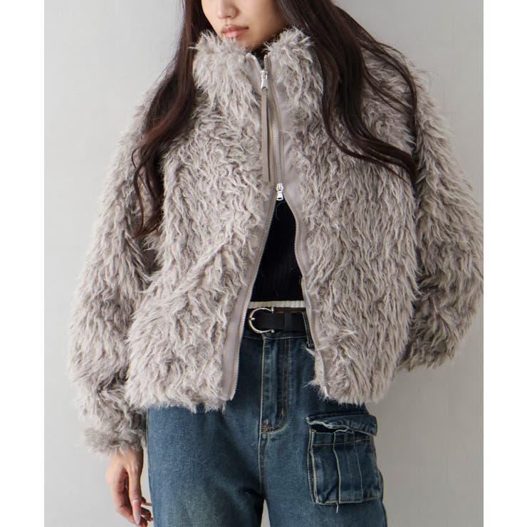 MIXシープファージップブルゾン | SpRay | 詳細画像7 