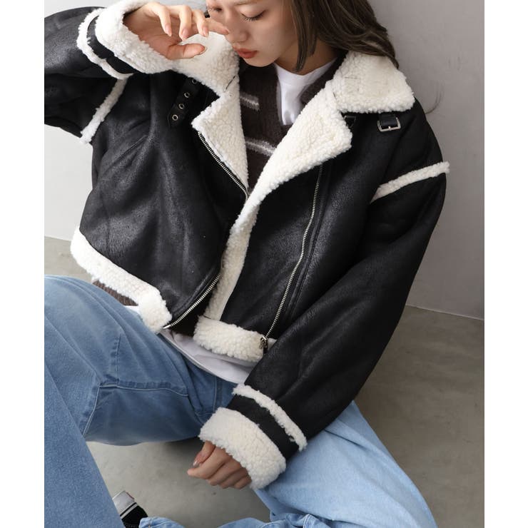 フェイクムートンクロップドジャケット[品番：SPRW0010772]｜SpRay