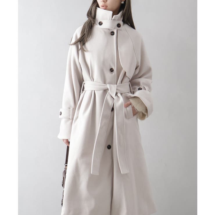 グレイッシュベージュ | エコウール2WAYスタンドコート | SpRay