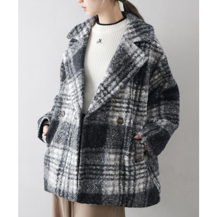 リングボアチェックビッグジャケット | SpRay | 詳細画像10 