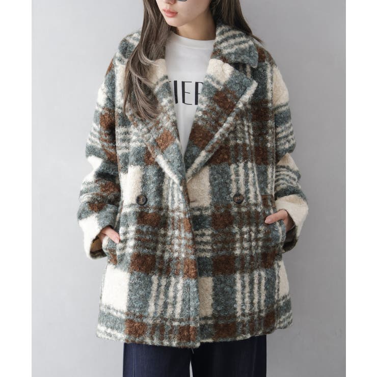 リングボアチェックビッグジャケット | SpRay | 詳細画像11 