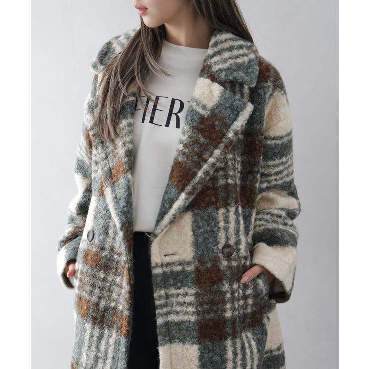 リングボアチェックビッグジャケット | SpRay | 詳細画像12 