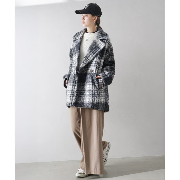 リングボアチェックビッグジャケット | SpRay | 詳細画像4 