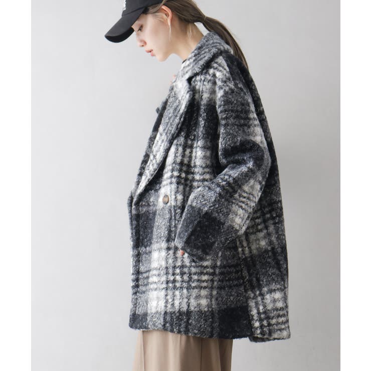 リングボアチェックビッグジャケット | SpRay | 詳細画像5 