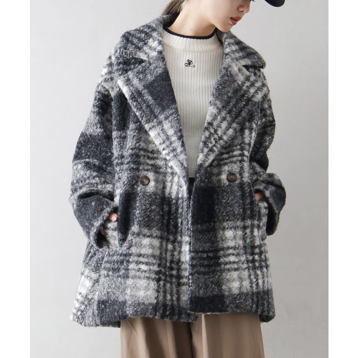 リングボアチェックビッグジャケット | SpRay | 詳細画像7 