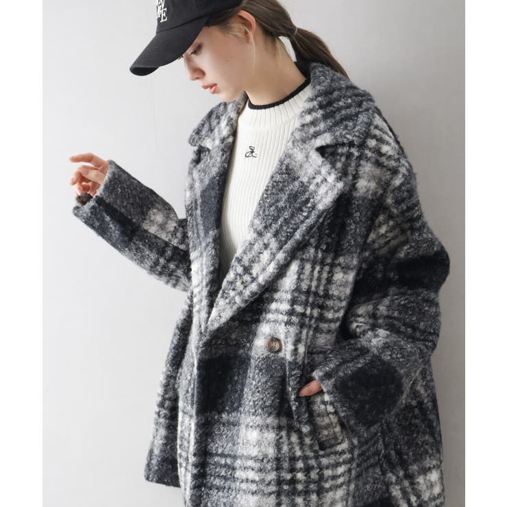 リングボアチェックビッグジャケット | SpRay | 詳細画像8 