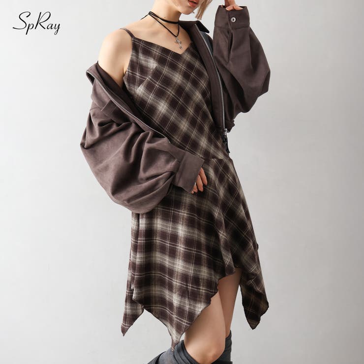 チェックヘムキャミワンピース | SpRay | 詳細画像1 