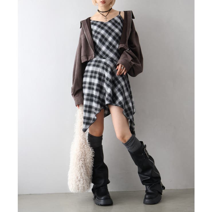 チェックヘムキャミワンピース | SpRay | 詳細画像10 