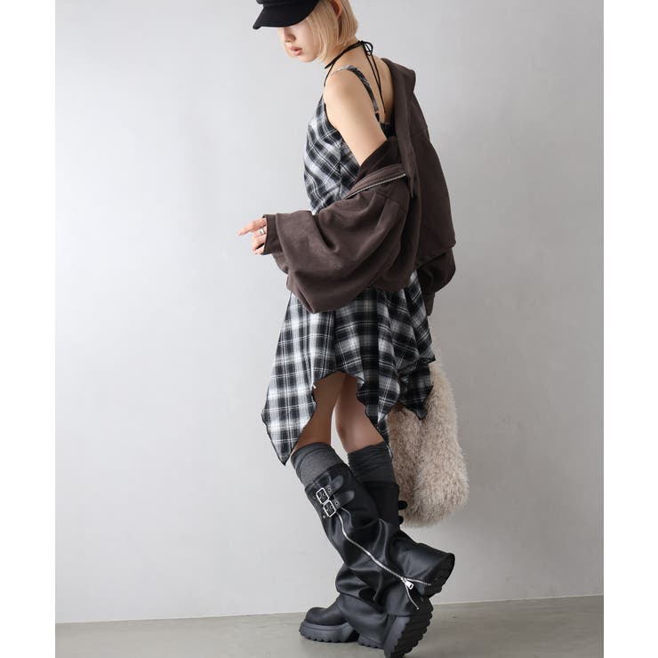 チェックヘムキャミワンピース | SpRay | 詳細画像14 