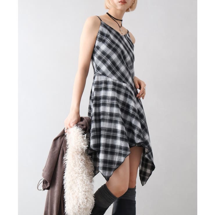 チェックヘムキャミワンピース | SpRay | 詳細画像15 