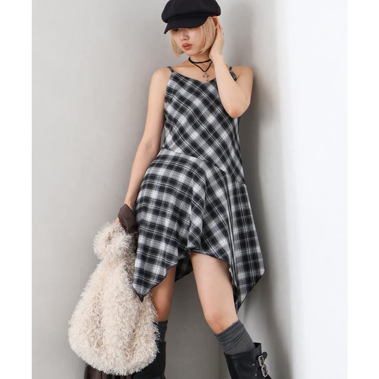 チェックヘムキャミワンピース | SpRay | 詳細画像17 