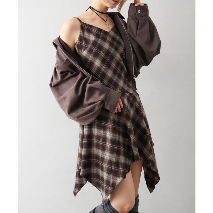 チェックヘムキャミワンピース | SpRay | 詳細画像2 