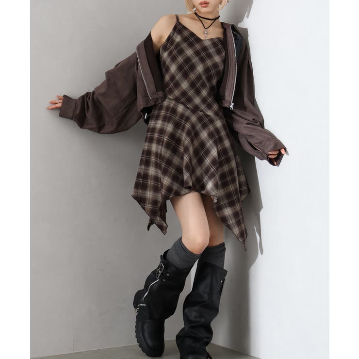 チェックヘムキャミワンピース | SpRay | 詳細画像3 