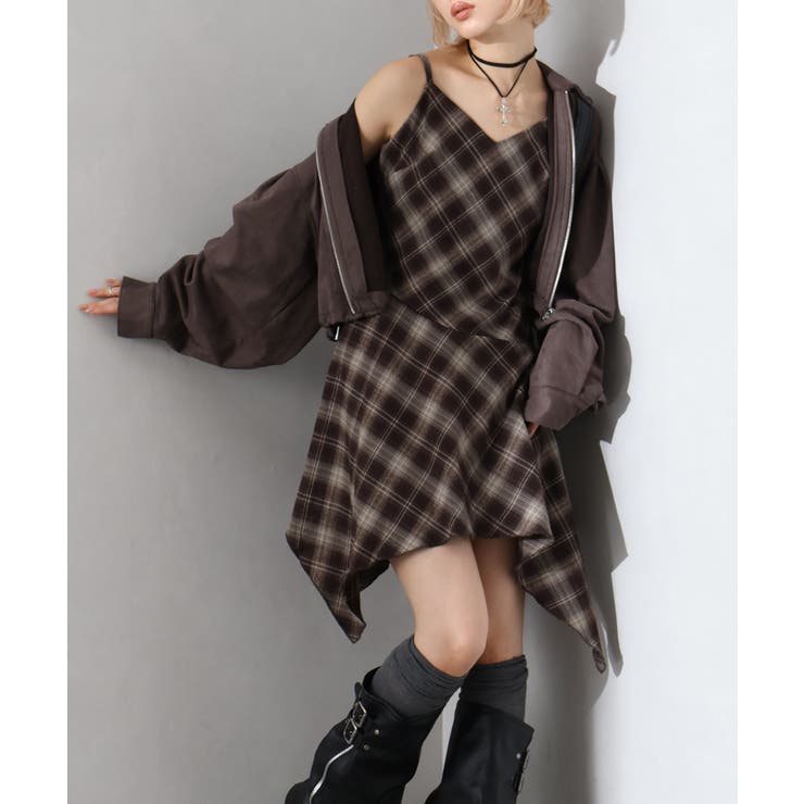 チェックヘムキャミワンピース | SpRay | 詳細画像4 