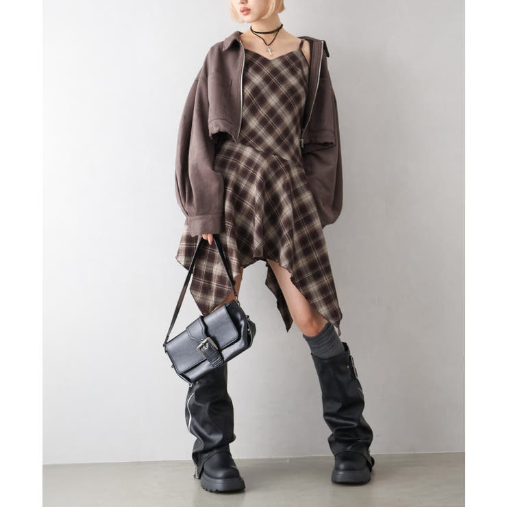 チェックヘムキャミワンピース | SpRay | 詳細画像7 