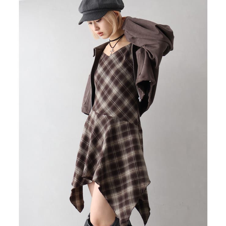 チェックヘムキャミワンピース | SpRay | 詳細画像8 