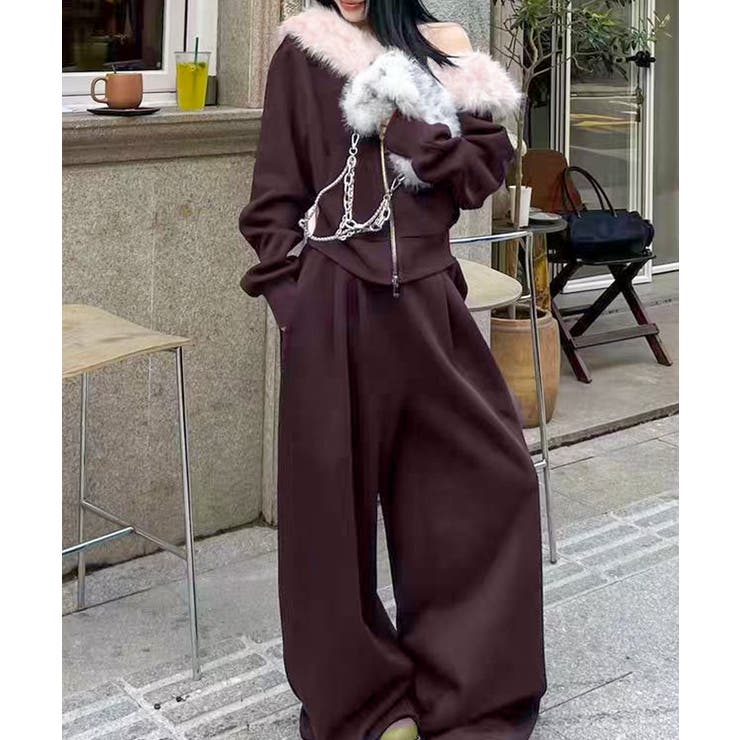 ファー付ジップカーディガン SET UP[品番：SPRW0010810]｜SpRay