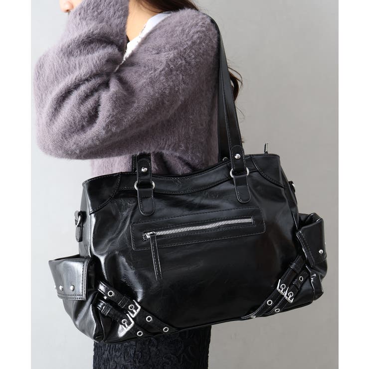 ブラック | ハトメベルト付ボストンバッグ | SpRay