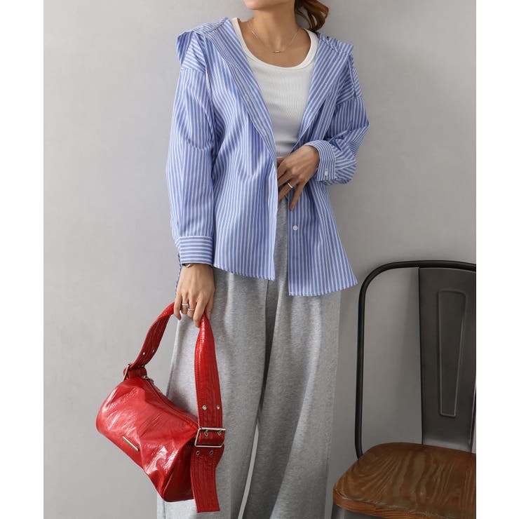 ストライプフードシャツ | SpRay | 詳細画像12 