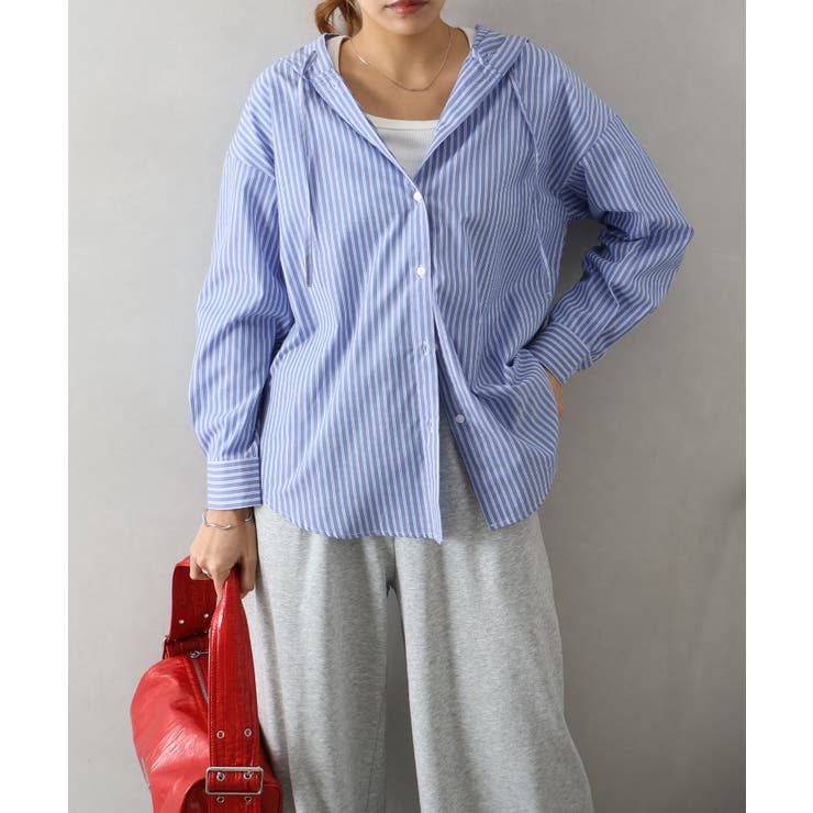 ストライプフードシャツ | SpRay | 詳細画像15 