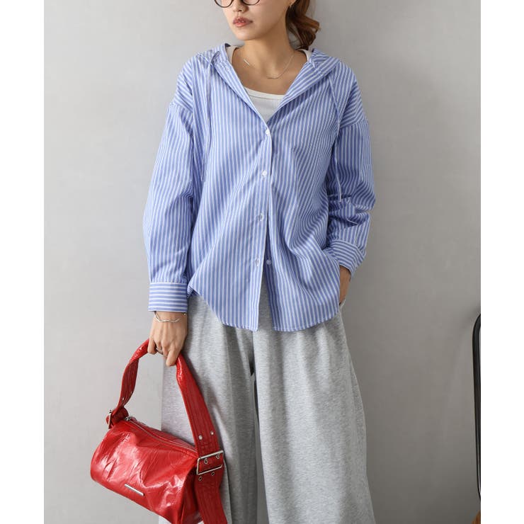 ストライプフードシャツ | SpRay | 詳細画像16 