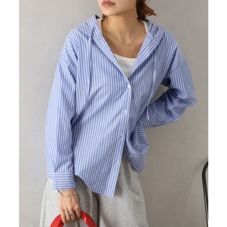 ストライプフードシャツ | SpRay | 詳細画像17 