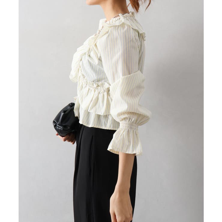 ストライプクロスフリルブラウス | SpRay | 詳細画像8 