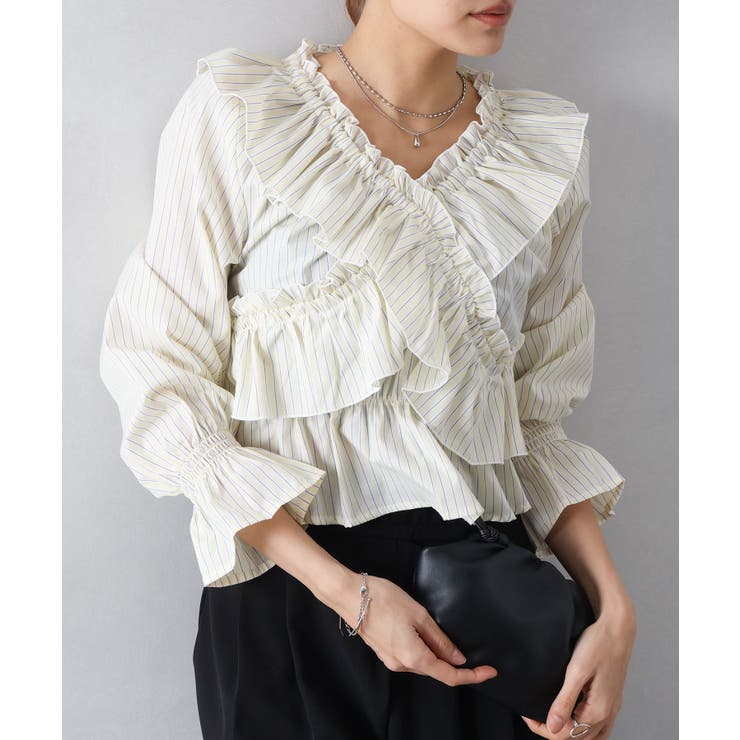 ストライプクロスフリルブラウス | SpRay | 詳細画像10 