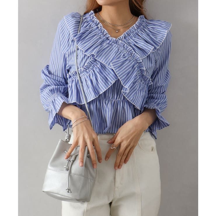 ストライプクロスフリルブラウス | SpRay | 詳細画像15 