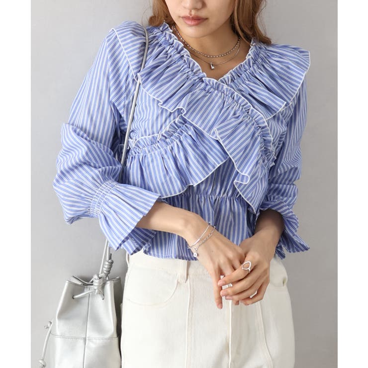 ストライプクロスフリルブラウス | SpRay | 詳細画像16 