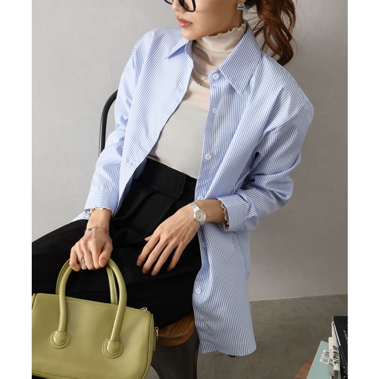 サックスブルー | ストライプシャツ | SpRay