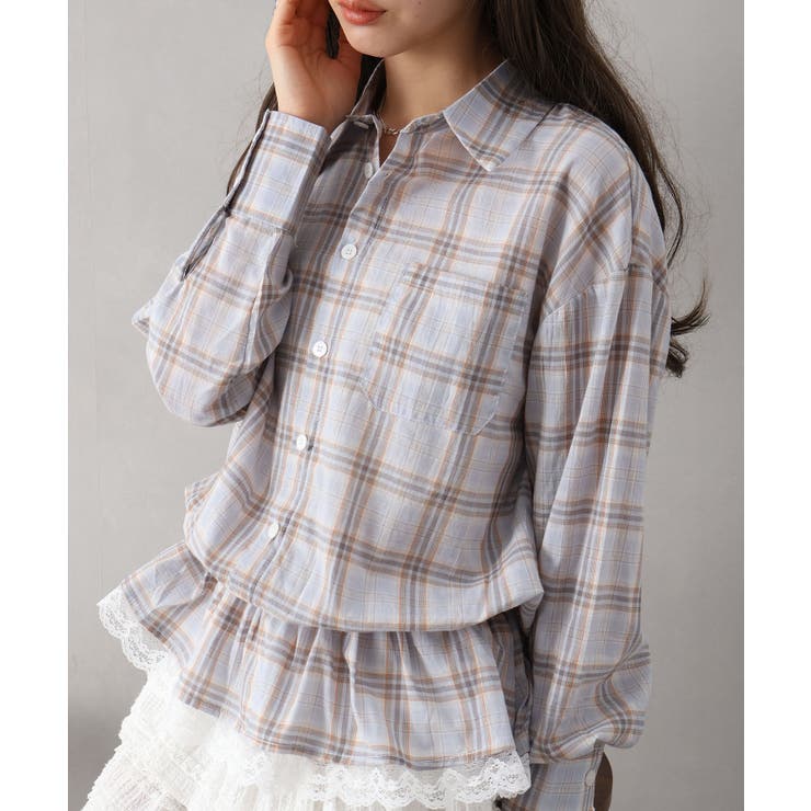 ドロスト裾レースシャツ | SpRay | 詳細画像9 