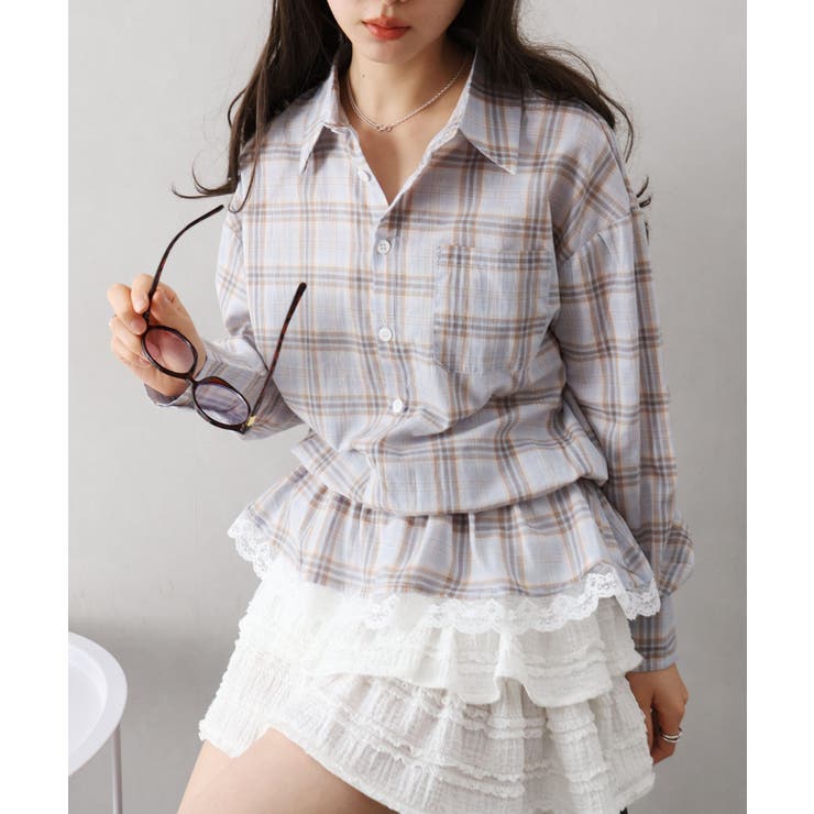 ドロスト裾レースシャツ | SpRay | 詳細画像12 