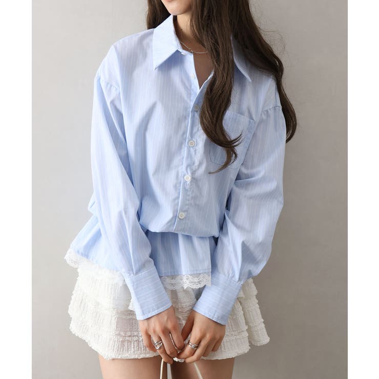 ドロスト裾レースシャツ | SpRay | 詳細画像2 