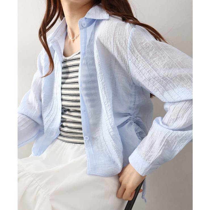 【2点セット】ボーダータンクトップサイドシャーリングシャツセット | SpRay | 詳細画像13 