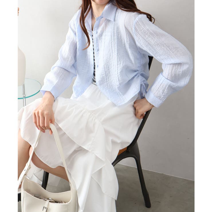 【2点セット】ボーダータンクトップサイドシャーリングシャツセット | SpRay | 詳細画像16 