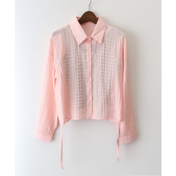 ピンク | 【2点セット】ボーダータンクトップサイドシャーリングシャツセット | SpRay