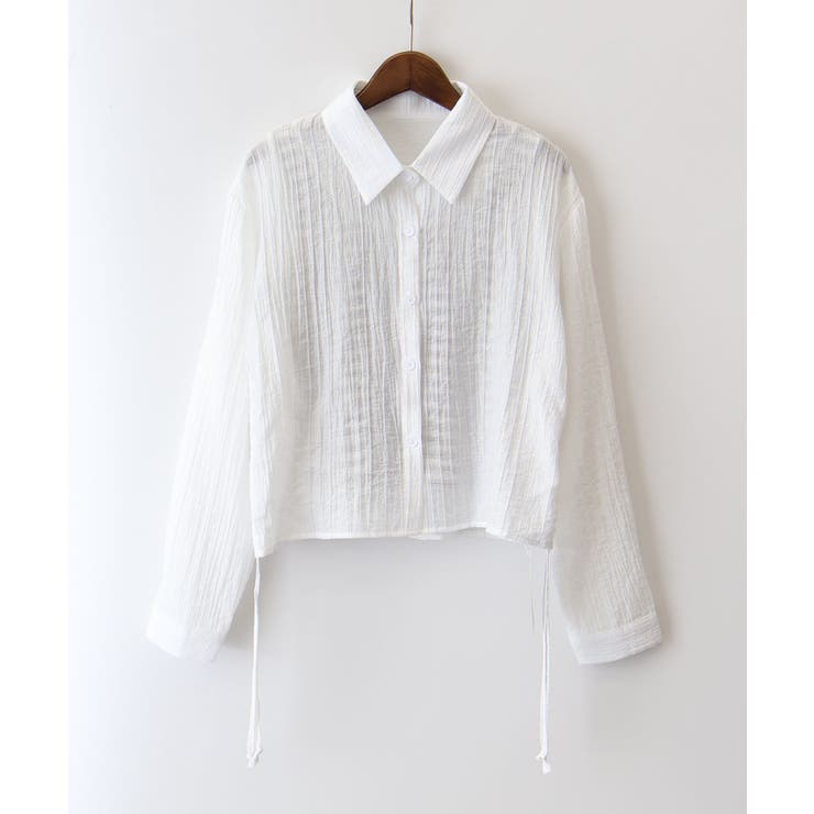 ホワイト | 【2点セット】ボーダータンクトップサイドシャーリングシャツセット | SpRay