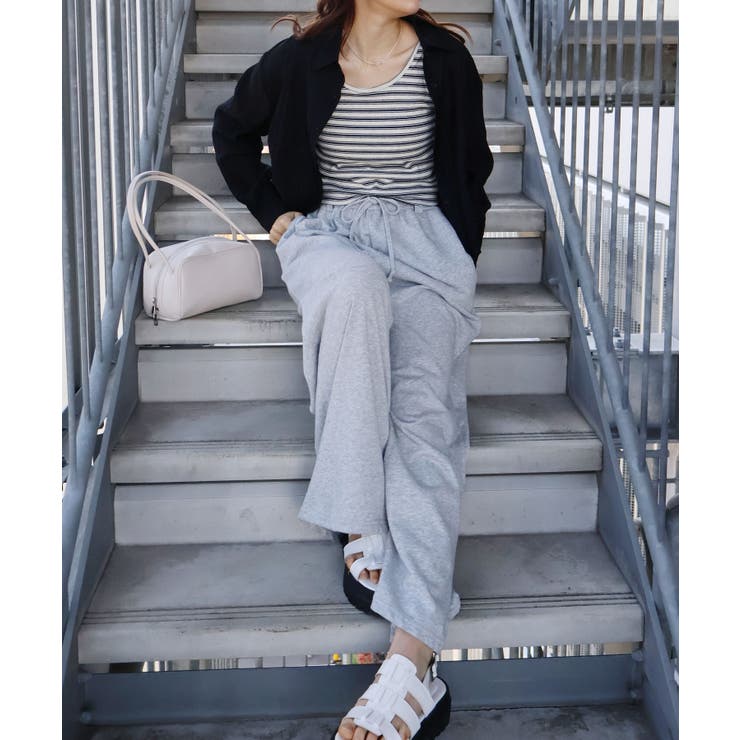 【2点セット】ボーダータンクトップサイドシャーリングシャツセット | SpRay | 詳細画像5 