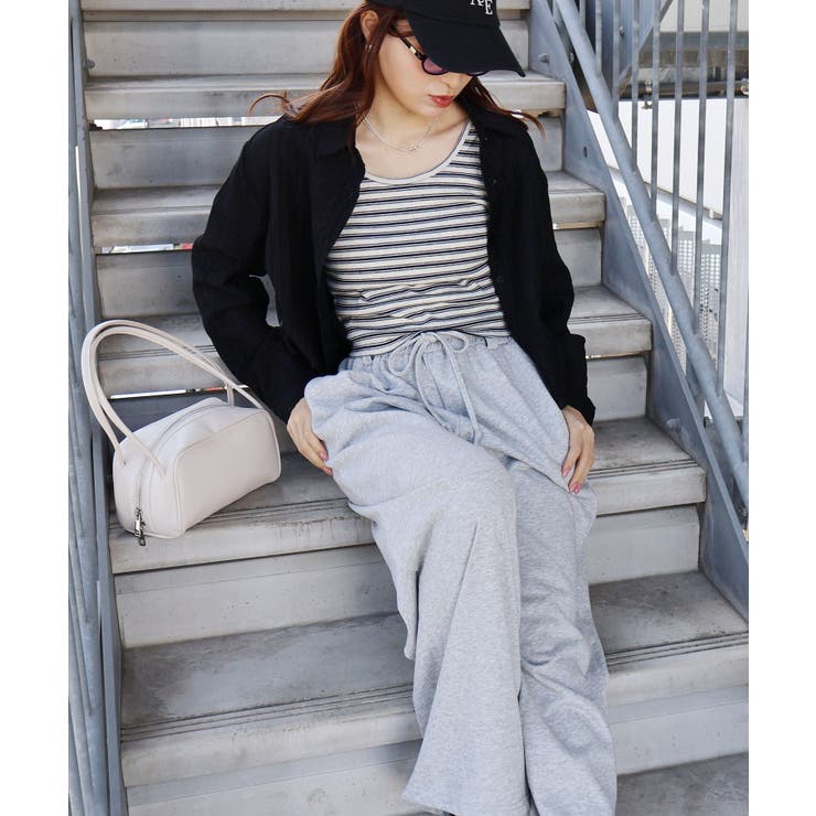 【2点セット】ボーダータンクトップサイドシャーリングシャツセット | SpRay | 詳細画像6 