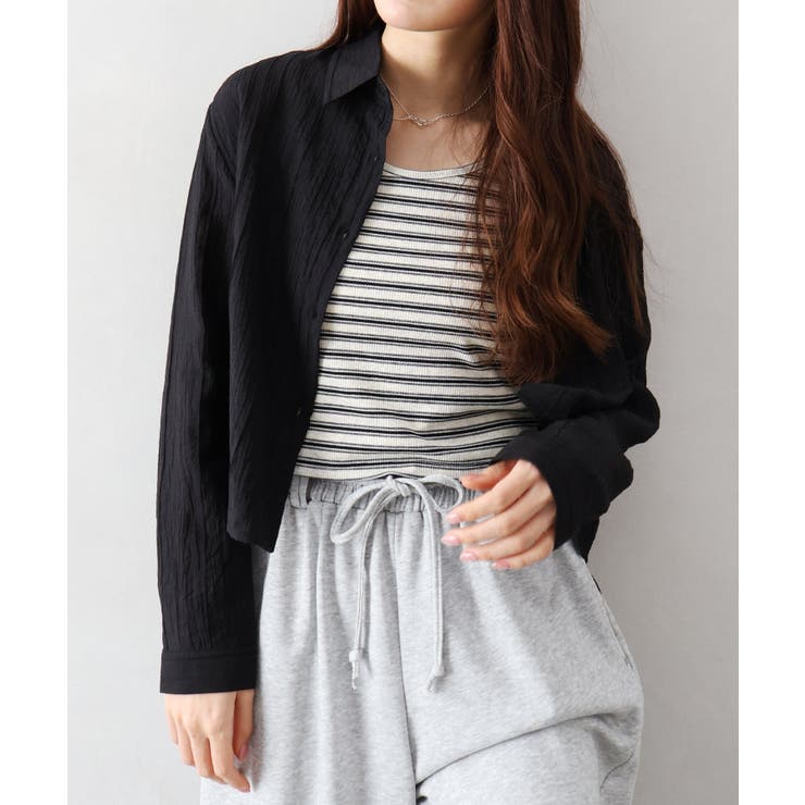 【2点セット】ボーダータンクトップサイドシャーリングシャツセット | SpRay | 詳細画像8 